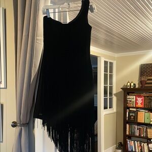 Elegant Black Fringe Dress